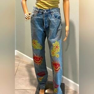 Levi's 501 Limited Edition Graphic Light Wash Denim Jeans Size 32x36 NWT